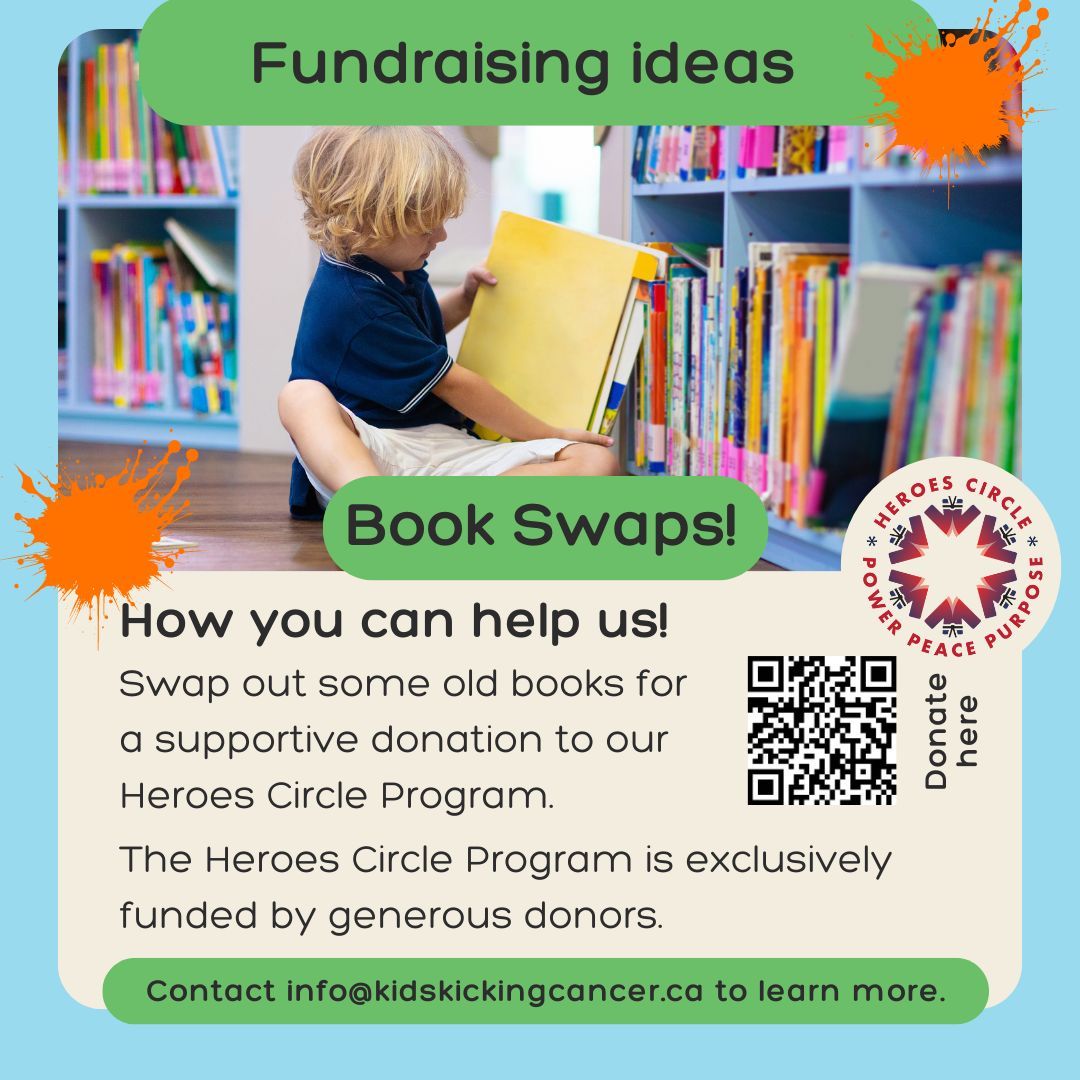 Hey Friends, Do you have any old books lying around on your bookshelf that you would love to pass on to your friends? Gather some friends who also have a few old books lying around and do a swap out for a donation to our Heroes Circle | Kids Kicking Canada Program. #NotForProfit