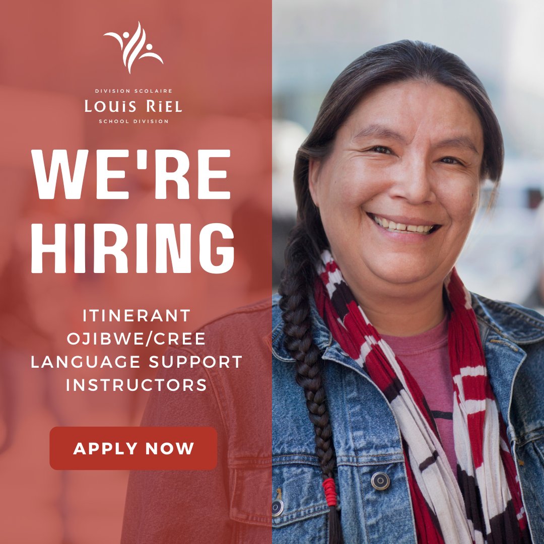 We're #hiring Ojibwe or Cree Language Support Instructors!

These individuals will work alongside the Indigenous Education team and classroom teachers to support language and cultural programming.

Apply under Non-Union Support: lrsd.link/LRSD-Job-Posti…