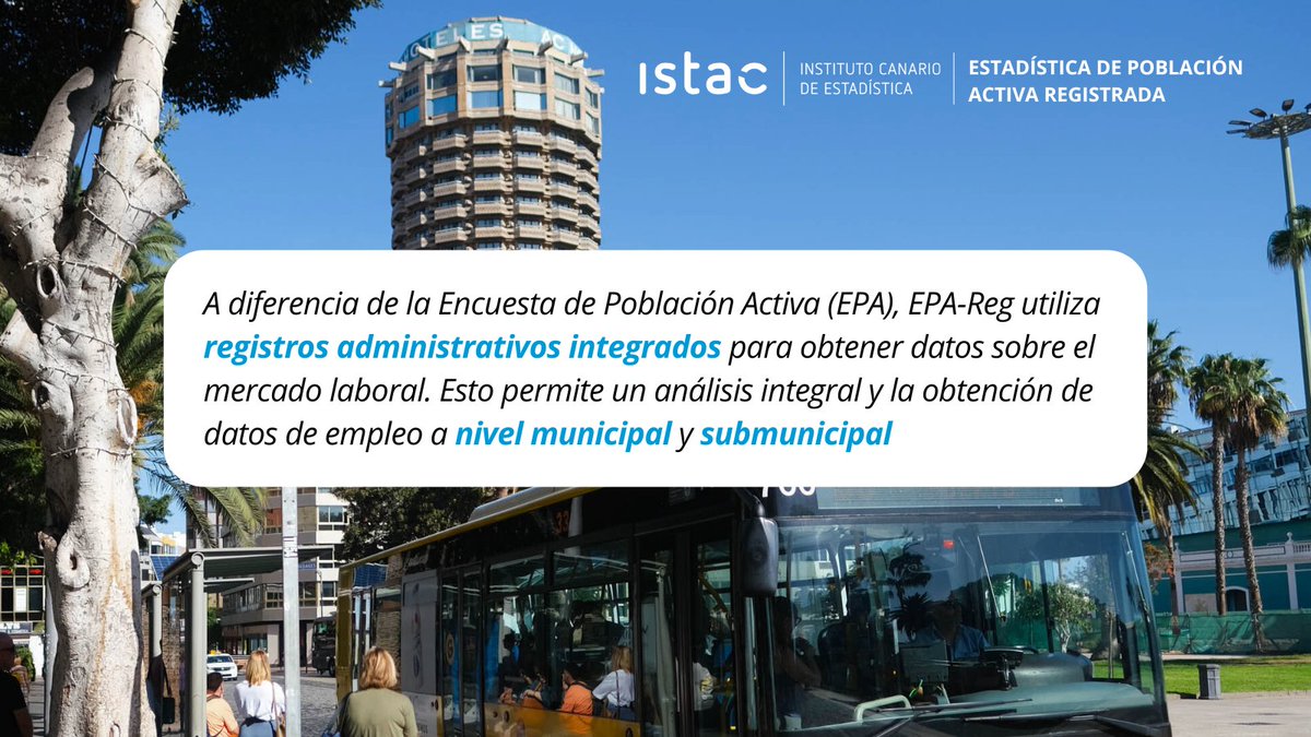 @hacienda_gobcan @VicepresiCan @PresiCan @EcoGobCan @SCEmpleo @TurismoGobCan 🤔¿En qué se diferencia #EPA de #EPAReg? En que obtenemos los datos de registros administrativos integrados, permitiéndonos estudiar el mercado laboral de forma conjunta y obtener datos a nivel municipal y submunicipal en #Canarias. 🔗 rb.gy/n2m821