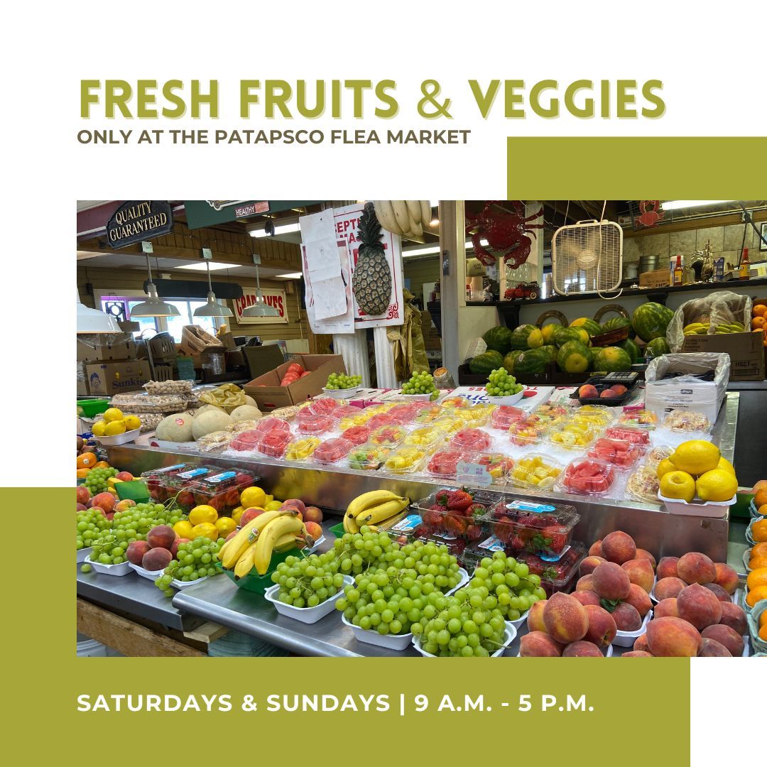 Did you know that you can stock up on fresh #fruitsandveggies for the week at the Patapsco Flea Market? Be sure to visit vendor C.W. Produce the next time you're here to take advantage of their every day low prices on a wide selection of #freshproduce for your fridge and pantry.