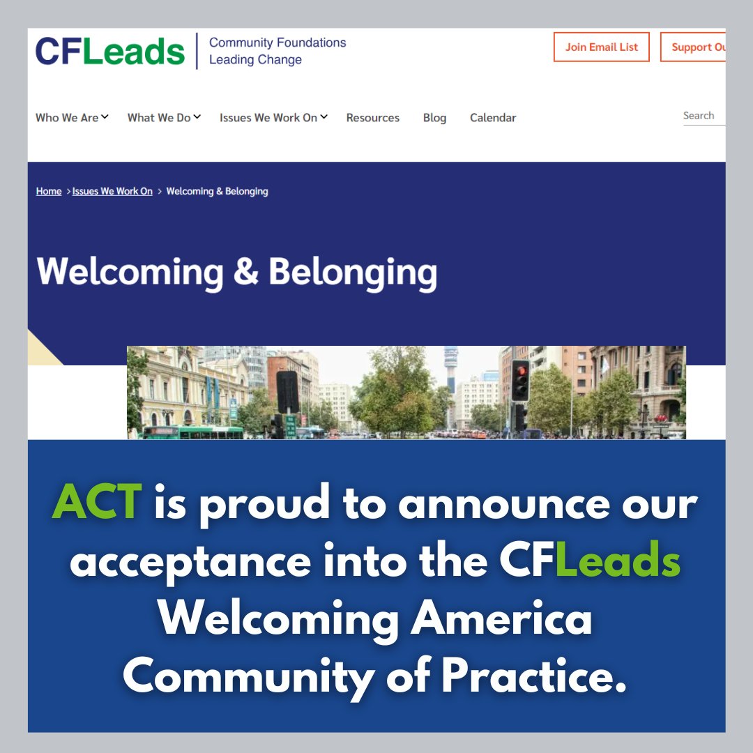 #ACTforAlex is proud to announce our acceptance into the #CFLeads Welcoming America Community of Practice. This program is all about fostering inclusive communities and deepening our understanding of the Sustainable Development Goals (SDGs). 

Learn more: cfleads.org/issues-we-work…