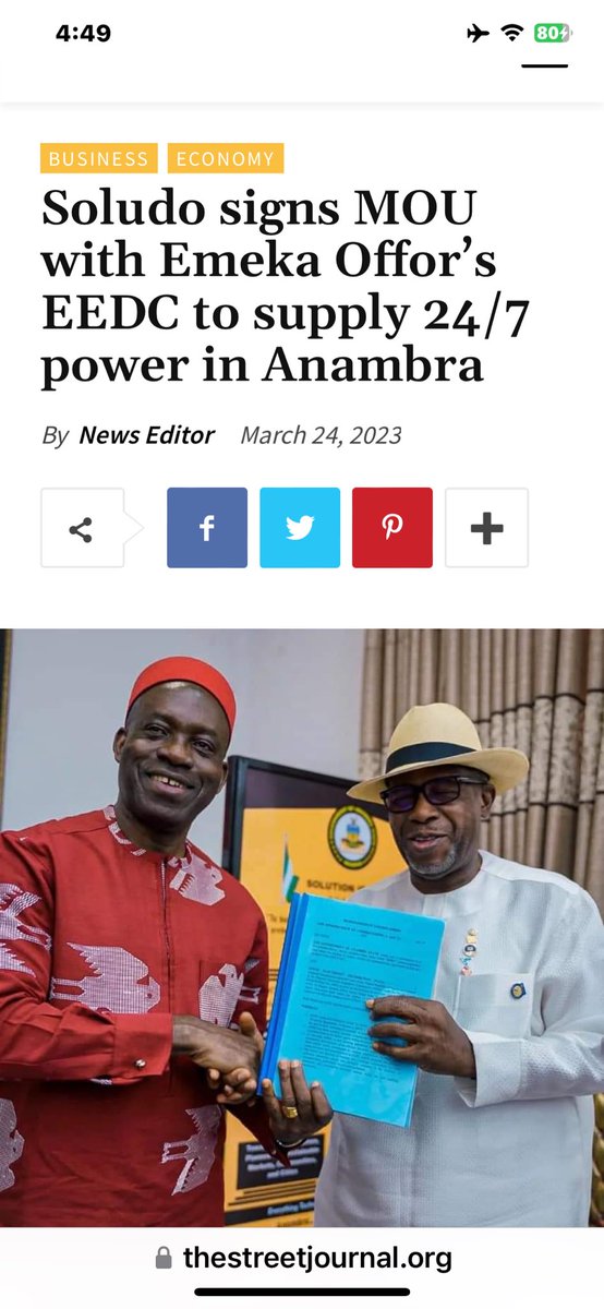 Do you know why #BIAFRALAND is in darkness? #Biafrans and all the lovers of economic growth and development in Biafraland , do you know on this date 24th day of March 2023, the Governor of Anambra state , Professor Chukwuma Soludo signed an MOU with Emeka Offor and his #EEDC…