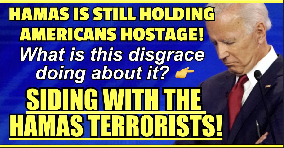 WHERE IS OUR LEADERSHIP? Joe Biden's handlers are a disgrace to this nation. Not only aren't they trying to get our hostages back, they are siding against Israel and with the terrorists! How much money have they sent to Iran, who backs Hamas? We are living in EVIL TIMES.