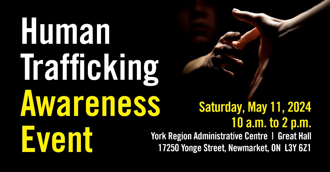 Did you know human trafficking takes place in #YorkRegion?
Join @CentralYorkFire, alongside @OPP_News, @YRP & @YorkRegionGovt, including @YorkParamedics, to learn more about human trafficking in York Region 
ow.ly/b58850RpyTZ