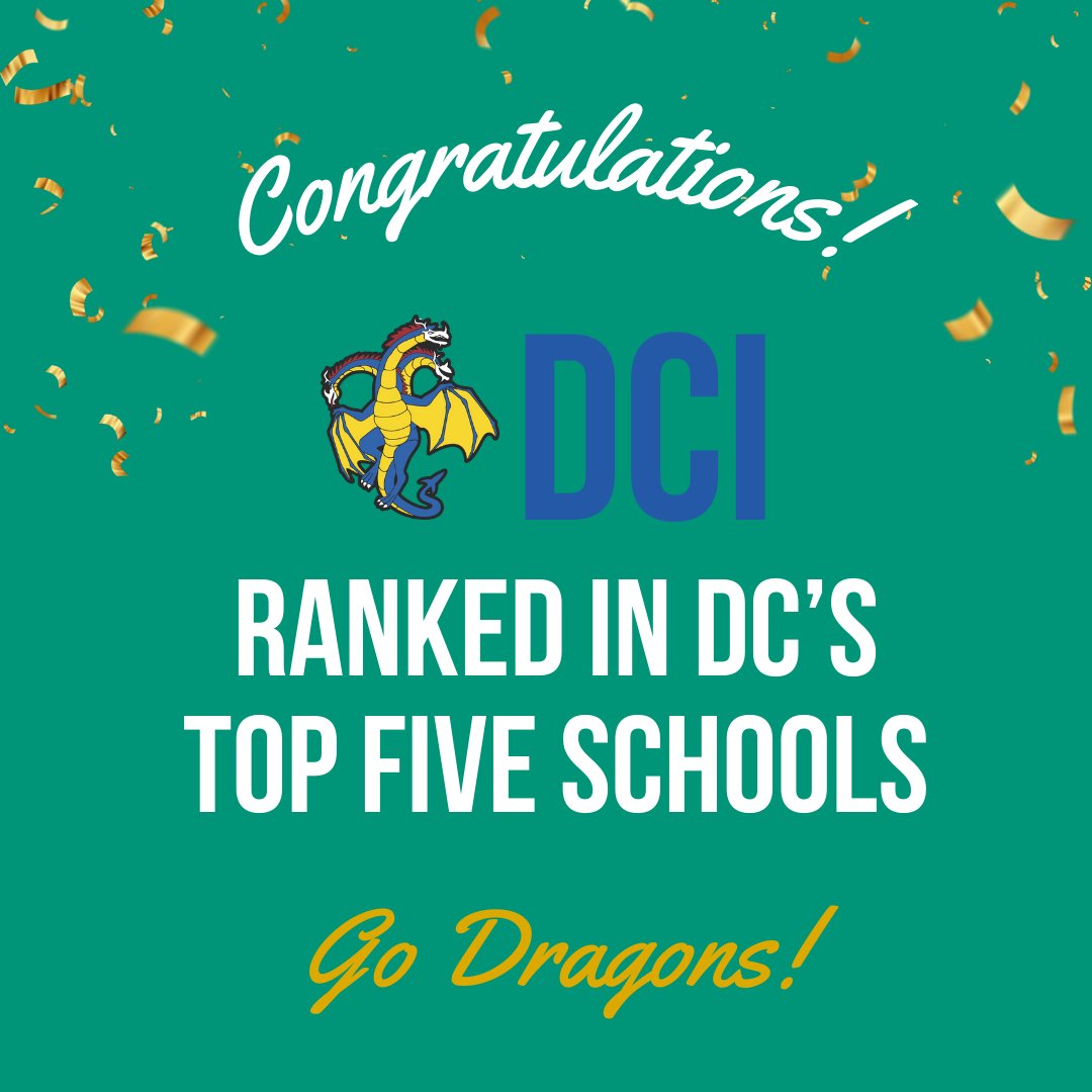 U.S. News & World Report released its latest rankings and DCI is one of DC’s top five high schools! This outstanding recognition is a testament to the hard work and dedication of our students, faculty, and staff. Read more at WTOP: wtop.com/education/2024…