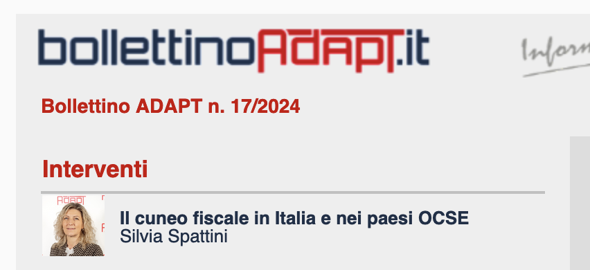 #cuneofiscale nel 2023 pressoché invariato, +0,1 punti percentuali rispetto al 2022. Italia rimane il 5° paese con il cuneo più alto tra i paesi OCSE. Elevata la contribuzione per le aziende. Ne scrivo oggi su @bollettinoADAPT ➡️ bollettinoadapt.it/il-cuneo-fisca…