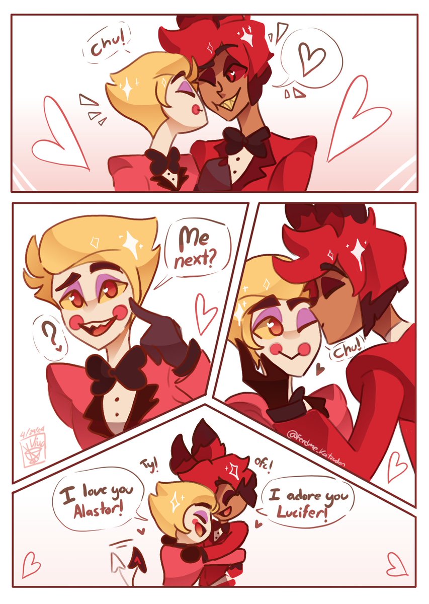 ✨Exchanging Kisses✨ #HazbinHotel #HazbinHotelAlastor #HazbinHotelLucifer #Radioapple