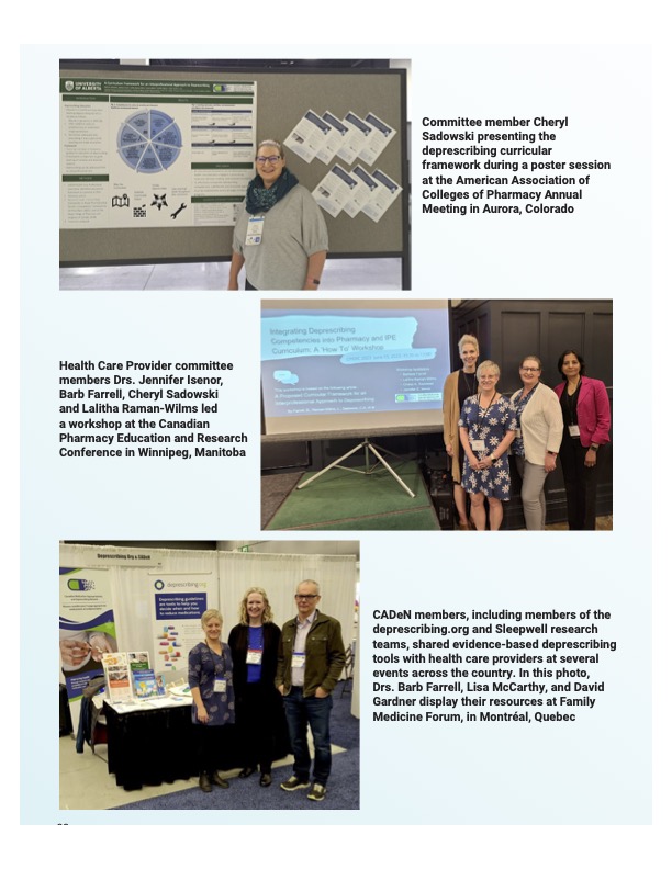 How is CADeN improving healthcare providers' education? Check out pages 28 to 32 of our 2023/24 Annual Report to learn about our members’ efforts to integrate #deprescribing into health care curricula: tinyurl.com/ydfhwzre