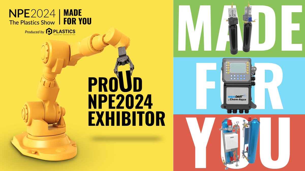 We’re at NPE 2024: The Plastics Show next week in Orlando! Come find us at Booth #W4219 
#NPE2024 #plastics #manufacturing #watertreatment #chemaqua