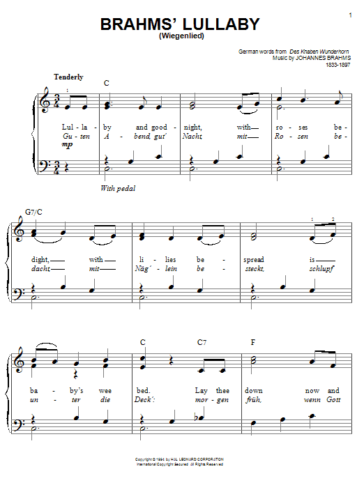 Johannes Brahms Lullaby (Cradle Song) Sheet Music Notes freshsheetmusic.com/johannes-brahm… #johannesbrahms #music #piano