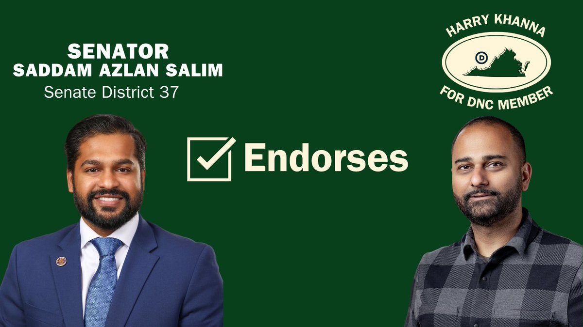 Proud to have the support of @SalimVASenate: 'In this age of facts and data, Khanna stands out as a champion of data amplification, a crucial skill for empowering Democrats to secure victories. His wealth of experience will undoubtedly benefit the DNC, but equally important...