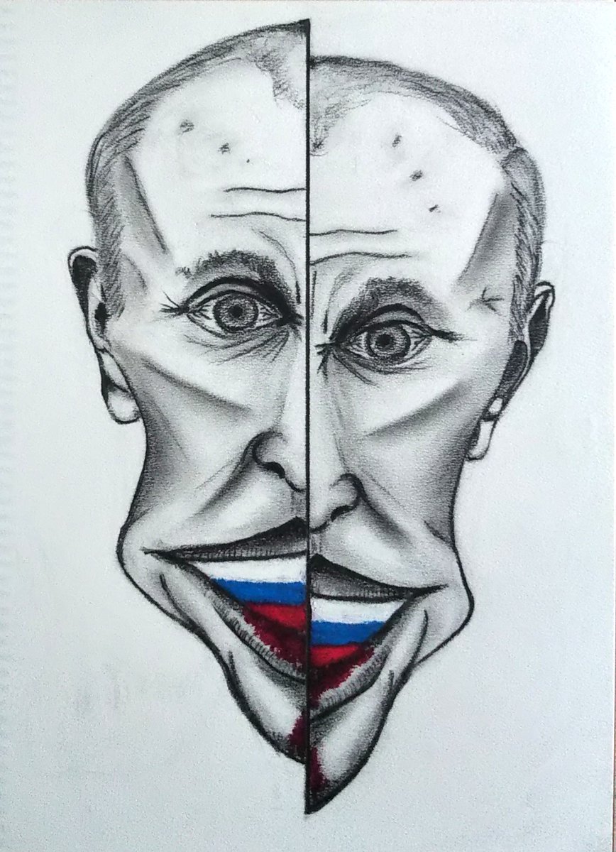 That's true? Putin's frustration or not.
#PutinsWar #PutinTerrorist 
pencil drawing from Japan.