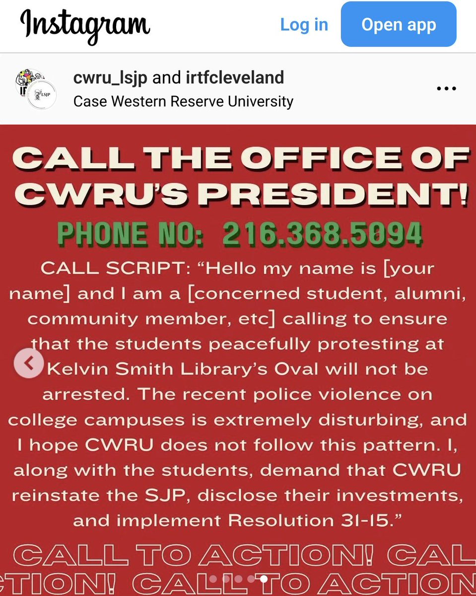 ALL CALL TO ACTION 📢 From IG @IRTFCleveland NEW Gaza Solidarity encampment. Students at Case Western Reserve University in Cleveland Ohio drop demands and call for immediate mobilization to KSL Oval's Gaza Solidarity encampment All Power to The People Free Free Palestine