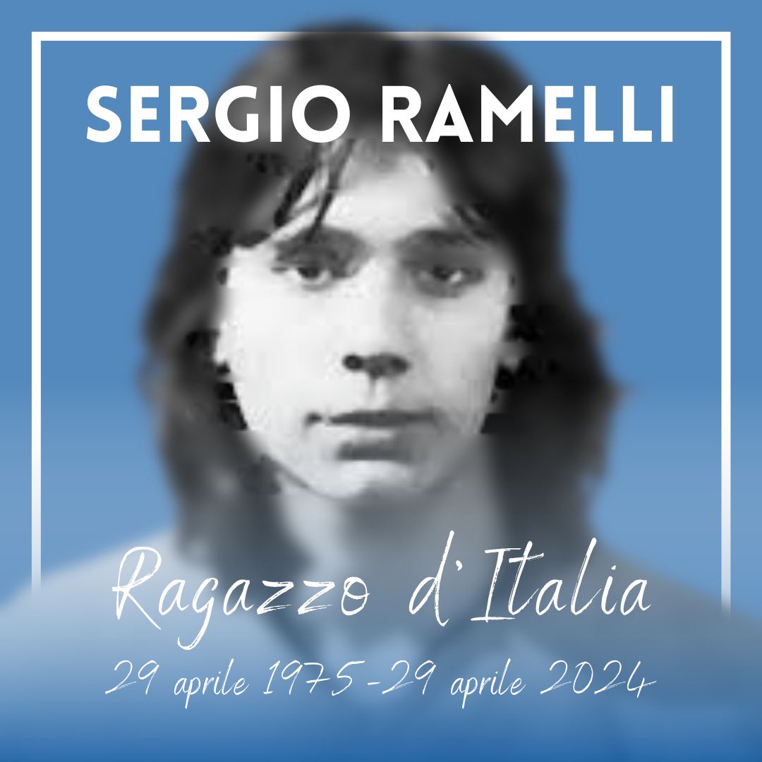 Oggi è #29apre il 49esimo anniversario della morte di Sergio #Ramelli, ragazzo del Fronte della Gioventù ammazzato nel 1975 a sprangate a Milano da un gruppo del servizio d'ordine di Avanguardia Operaia. Con Sergio dentro al ❤️🇮🇹