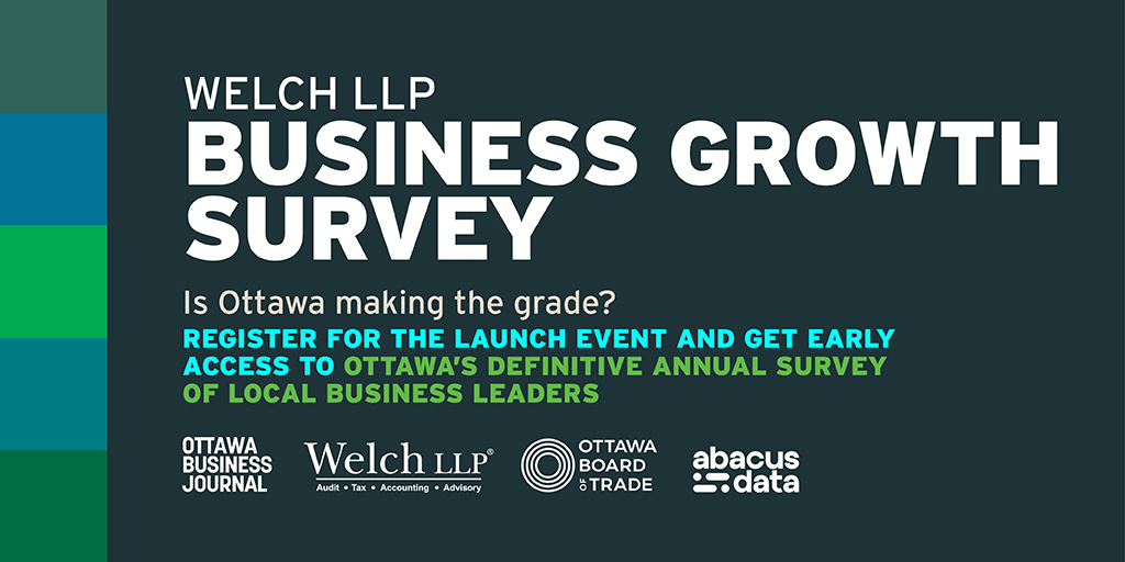 Dive deep into exclusive insights into Ottawa's business landscape at the #WelchLLPBusinessGrowthSurvey launch on May 29th. Explore revenue forecasts, city hall performance grades and network with industry experts. Reserve your spot now: business.ottawabot.ca/events/details…