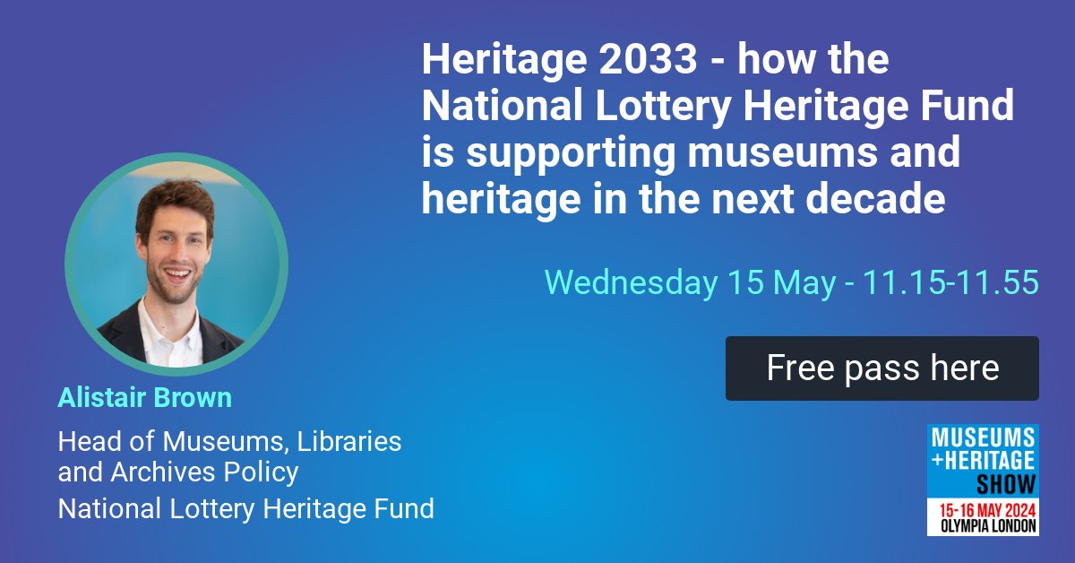 At the #MandHShow, hear @acbrown511 talk about how the National Lottery @HeritageFundUK is creating new opportunities for museums and heritage organisations via its new 10-year strategy. 🗓️ Just 2 weeks to go! Register for your free tickets here: museumsandheritage24.smartreg.co.uk/Visitors/Visit…