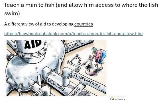 I know this may not fit with the current zeitgeist, but the best way to help developing countries is globalisation. Anything else is, at best, the same as teaching a man to fish but keeping him away from the pond where the fish swim. #foreignaid #developingcountries
