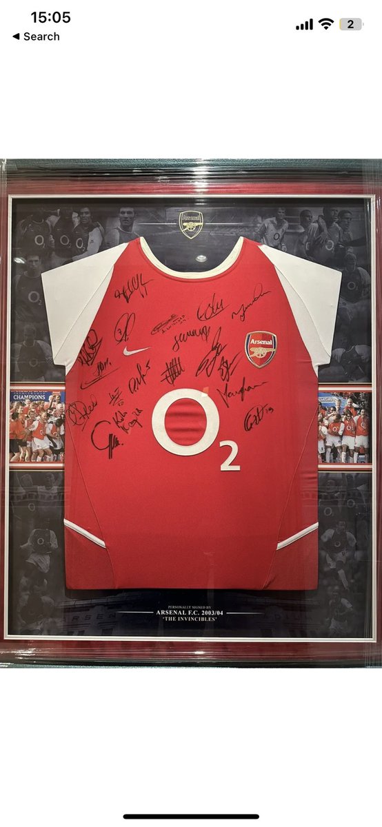 New framing style looks absolutely pukka for this team signed invincibles shirts. The best of the best !!!