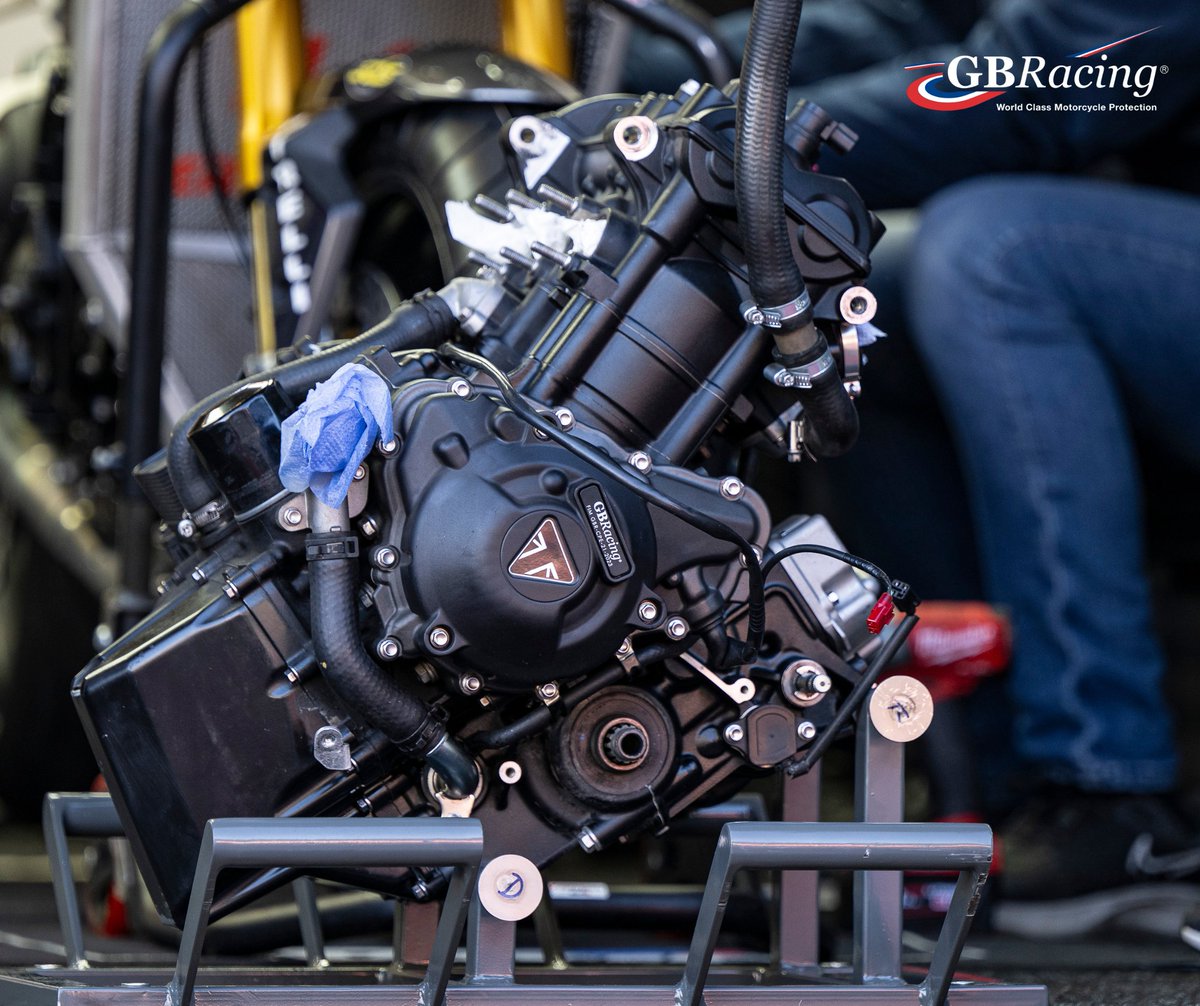 A factory Triumph engine being readied for action at Assen ahead of the second World Supersport race. Proud to supply Triumph's world championship teams as well as numerous Moto2 teams. 📷 @geebeeimages #AssenWorldSBK #NedWorldSBK #MondayMotivation