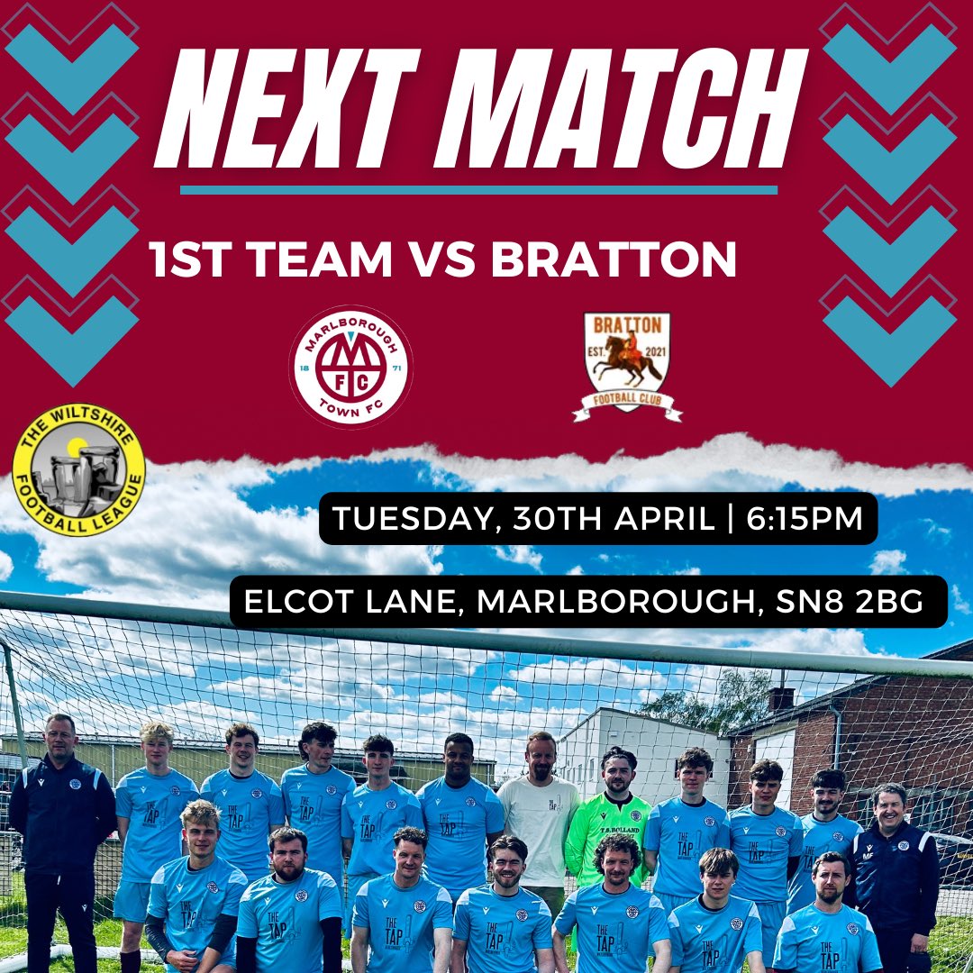 First team's next match is against @bratton_fc tomorrow evening at 6:15 PM. Join us at the clubhouse and show your support! 🍻💪🏻⚽️