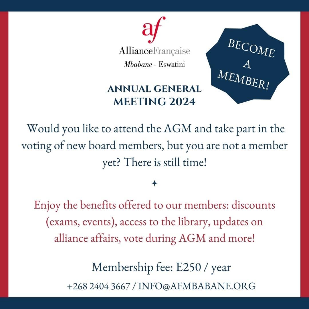 📣 Announcement to our friends and supporters 📣

Would you like to be a Alliance Francaise member? Contact us today to find out how! #tinitwitter
#afmembership #French