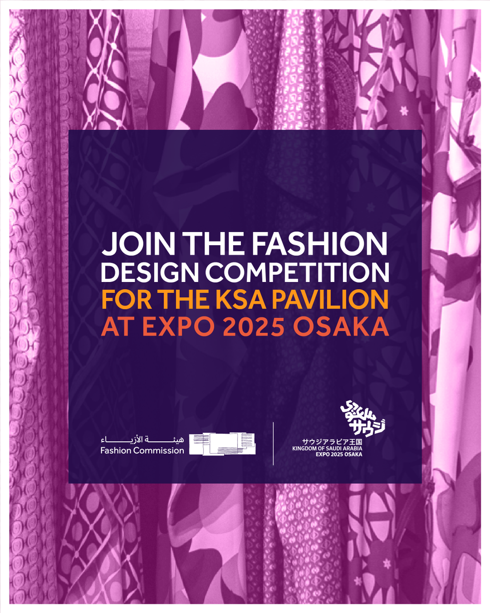 Ready to shine on a #GlobalStage? Saudi Nationals with 5+ years in the #SaudiFashion industry can join the Fashion Commission for the Official Fashion Design Competition at Expo 2025 Osaka. Details at engage.moc.gov.sa/osaka-expo-2025
#KSAExpo2025