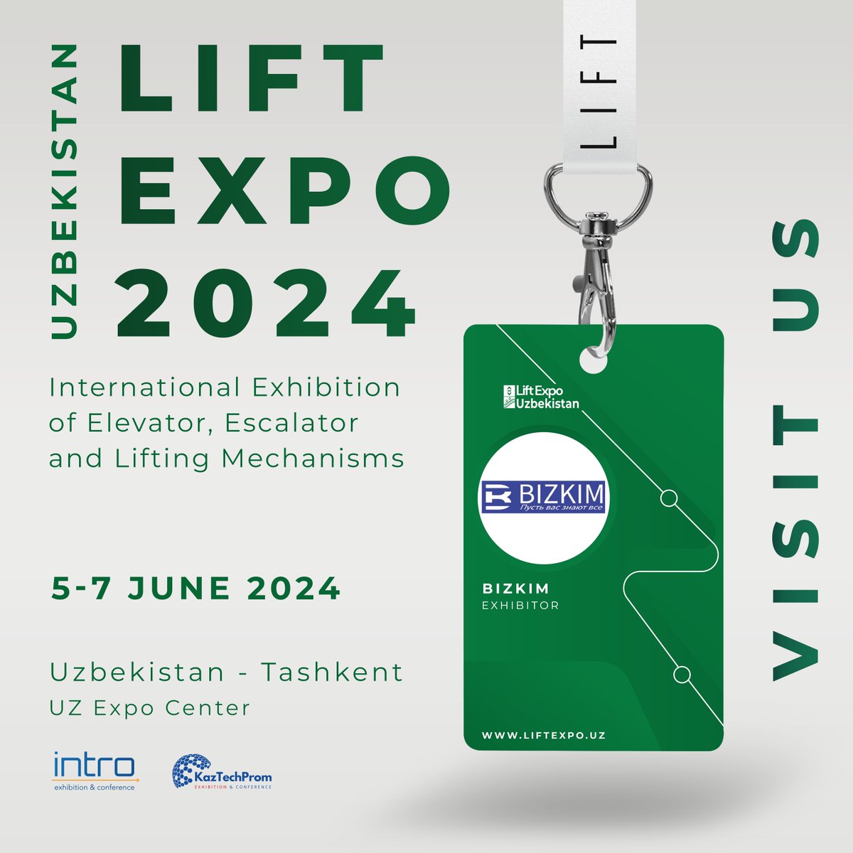intro_fair's tweet image. 5-7 Haziran 2024 tarihleri arasında Özbekistan Taşkent UZ Expo Center&apos;da gerçekleşecek olan Lift Expo Özbekistan fuarımızda &quot;BIZKIM&quot; yerini aldı!

#IntroExhibitionConference #liftexpo2024 #liftexpouzbekistan #fair #exhibition #conference #uzbekistan #özbekistan #lift #elevator