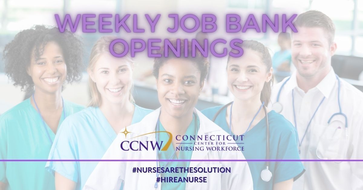 🔎 #CCNWJobBank current open positions: buff.ly/3UitolZ
  
Visit our website this week to view any newly added positions!

To set up a free online account and post open positions, email: mktg@ctcenterfornursingworkforce.com.

#nursingworkforce #CCNW #nursingcareers