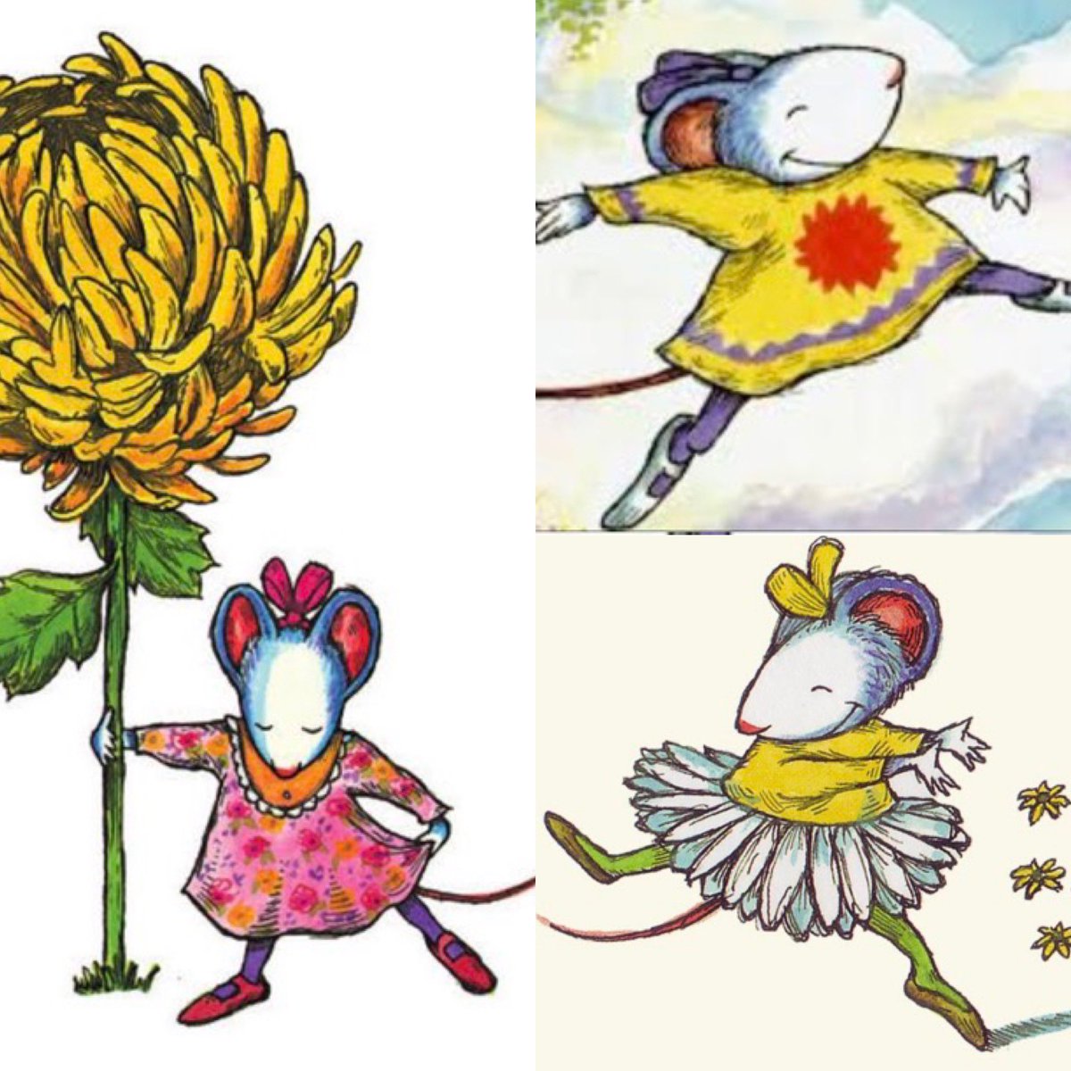 Dancing mice to brighten your day✨

art from Chrysanthemum 
by Kevin Henkes