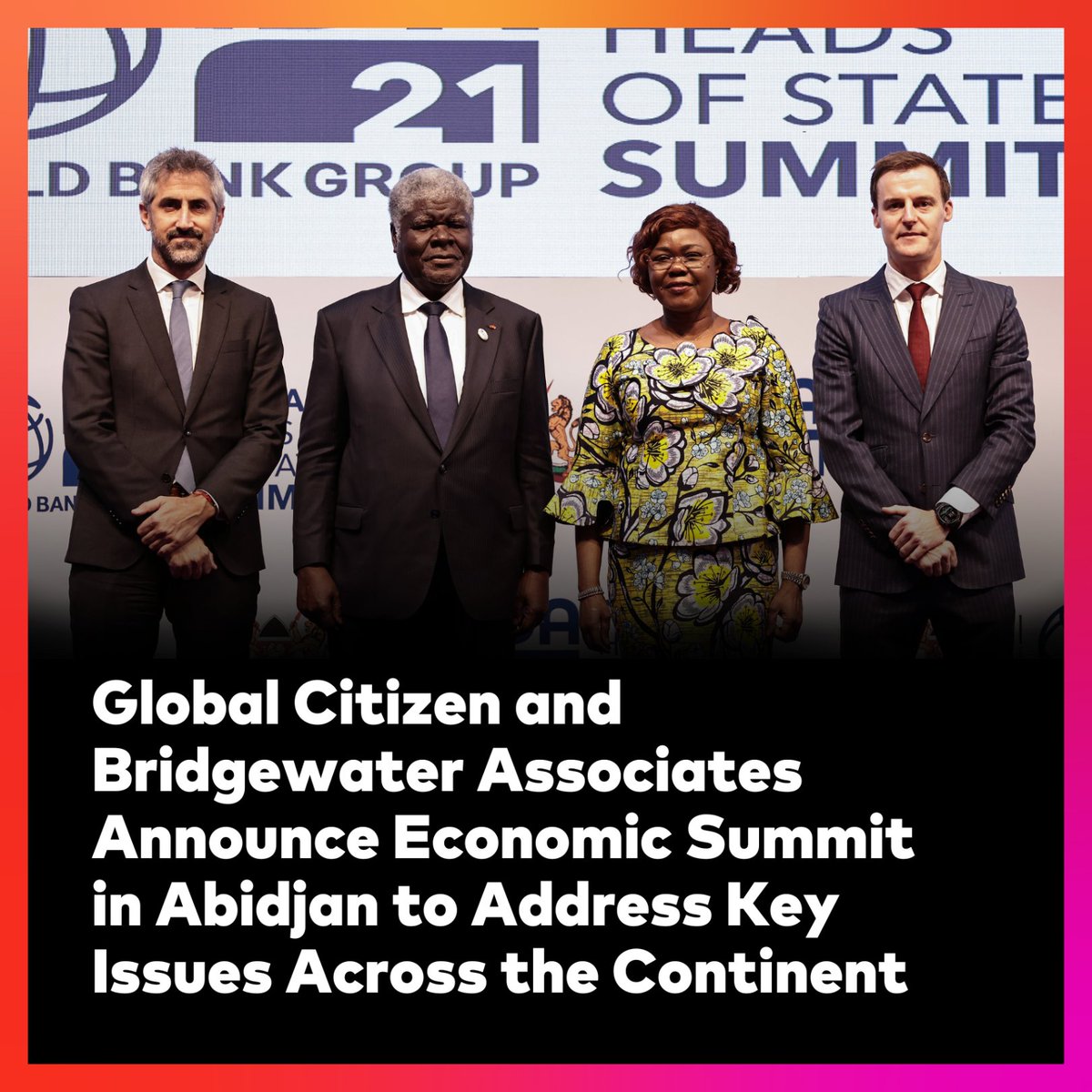 At today’s @WBG_IDA for Africa Heads of State Summit in Nairobi, Kenya, Global Citizen and @BridgewaterAssc, in partnership with the Government of Côte d’Ivoire and @Harith_Africa, announced a two-day economic summit that will take place on Oct. 9-10, 2024 in Abidjan, Côte…