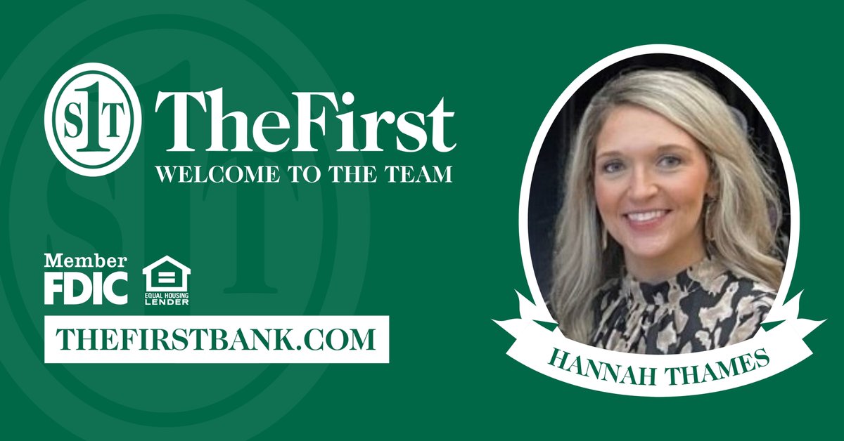 Meet our new Senior Vice President & Senior Loan Review Officer, Hannah Thames, who recently joined #TheFirst. In her role, she will conduct independent loan reviews, perform credit analysis & review credit analysis performed by the bank’s loan review analysts. #TheFirstCareers