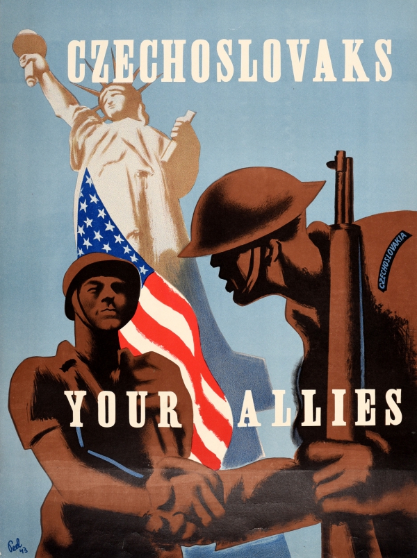Original #vintage #poster of the day - Czechoslovaks Your Allies (1943) → antikbar.co.uk/original_vinta… #WWII #Czechoslovakia #Allies #War #History #America #Europe #Allied #Forces #Victory #Peace #StatueOfLiberty #Military #Soldiers #JoinHandsDay