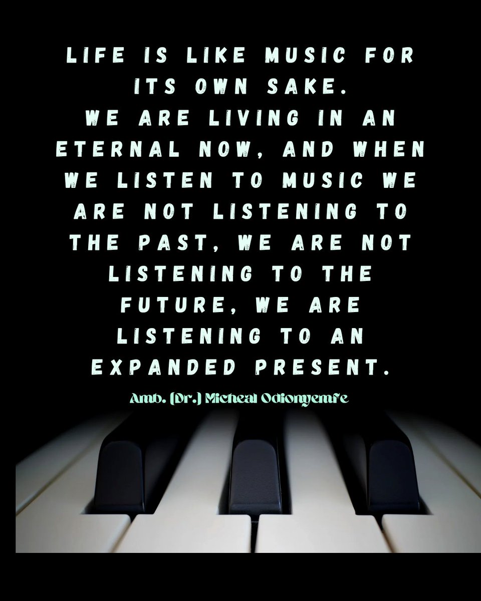 Just like music, life is all about enjoying the present moment!

Don't let the past hold you back or the future bring you down. 

Choose to live in the now and experience all the beauty that life has to offer.

#ambdrmichealodionyemfe #livinginthenow #gratitude #mindfulness