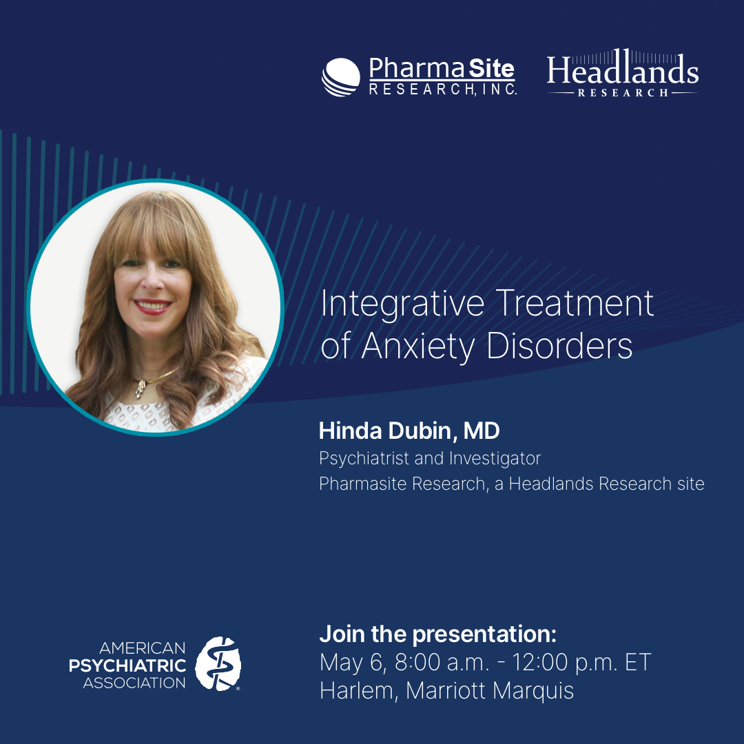Attending #APAAM24? Don't miss the session, 'Integrative Treatment of Anxiety Disorders,' on May 6th, at 8am to discuss medications for #AnxietyDisorders, types of psychotherapy, and more. #MentalHealth #ClinicalTrials #HeadlandsResearch headlandsresearch.com/events/apa-202…