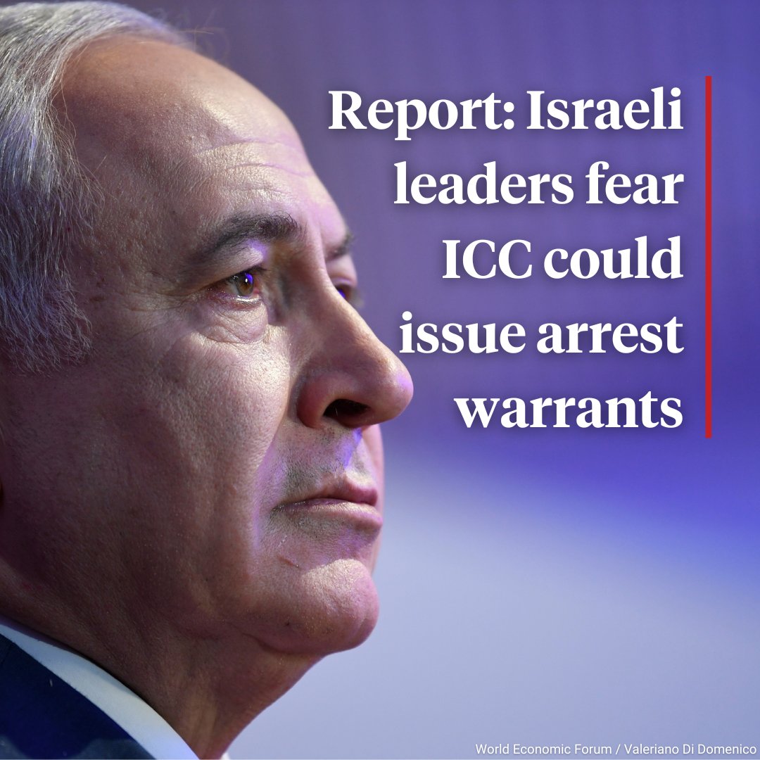 The New York Times reports the Israeli government fears the International Criminal Court may soon issue arrest warrants for senior Israeli officials including Prime Minister Benjamin Netanyahu over the war on Gaza and for Israel's blocking of humanitarian aid.