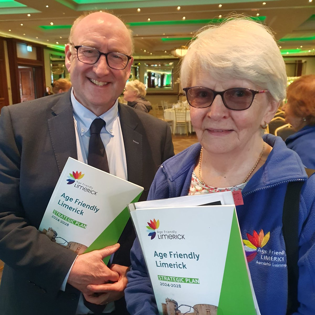 Dr.Pat Daly CE and Elizabeth Stanley at the launch of the Limerick Age Friendly Strategy this morning in the #castletroyparkhotel @AgeLimerick @LimerickCouncil #agefriendlyireland #agefriendlylimerick