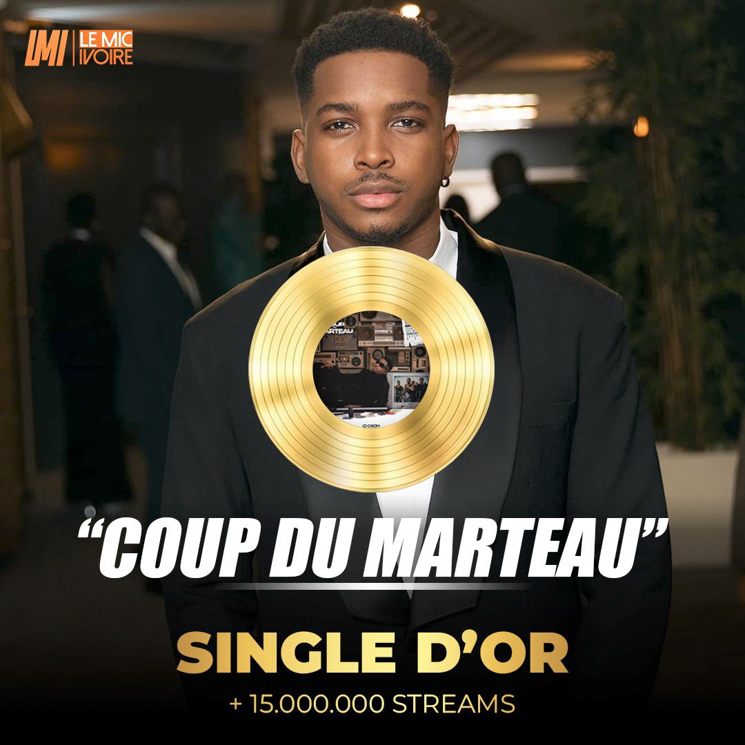 Coup du Marteau est certifié Single d'Or par le Snep.

L'équivalent de 15.000.000 de streams.
Félicitations à Tamsir et tous les artistes sur le projet.

 #lemicivoire #micivoire