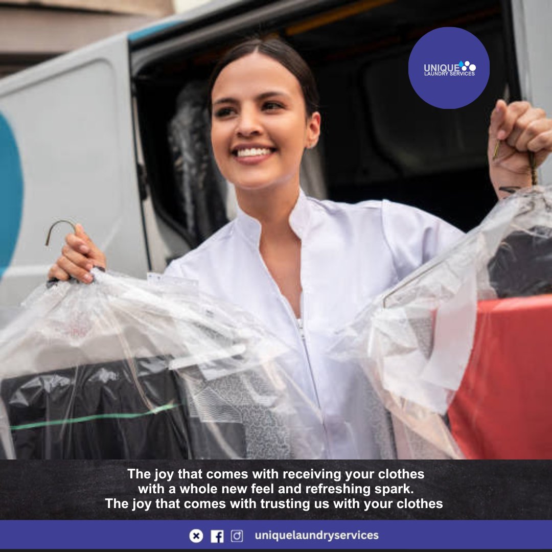Start with a brand that understands your needs and is committed to providing sparking renewal of your outfits.
Contact us today for UNIQUE LAUNDRY SERVICES

#uniquelaundryservices
#drycleaning