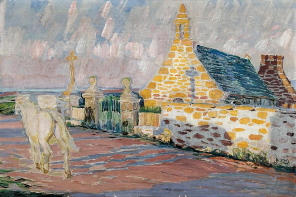 František Kupka (1871-1957) - The White Horse, Saint Ann’s Chapel before the Sea, Trégastel , 1909, oil on canvas