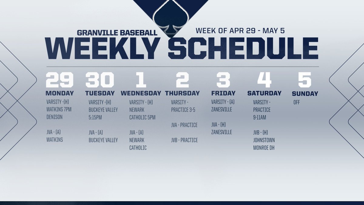 Weekly Schedule #GOACES