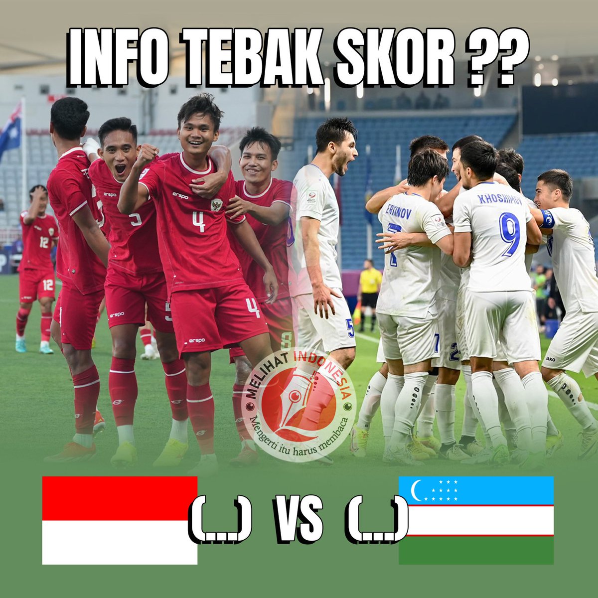 Info Tebak Skor ??

Sudah dimulai pertandingan Seru dalam #AFCAsianCup2024 antara
Indonesia VS Uzbekistan

Dimanapun kita Nobar, yuk jaga kondusifitas dan kebersihan, mari kita dukung perjuangan Timnas U-23 dalam memperjuangkan kemenangan pada kompetisi ini 🇮🇩
.
.