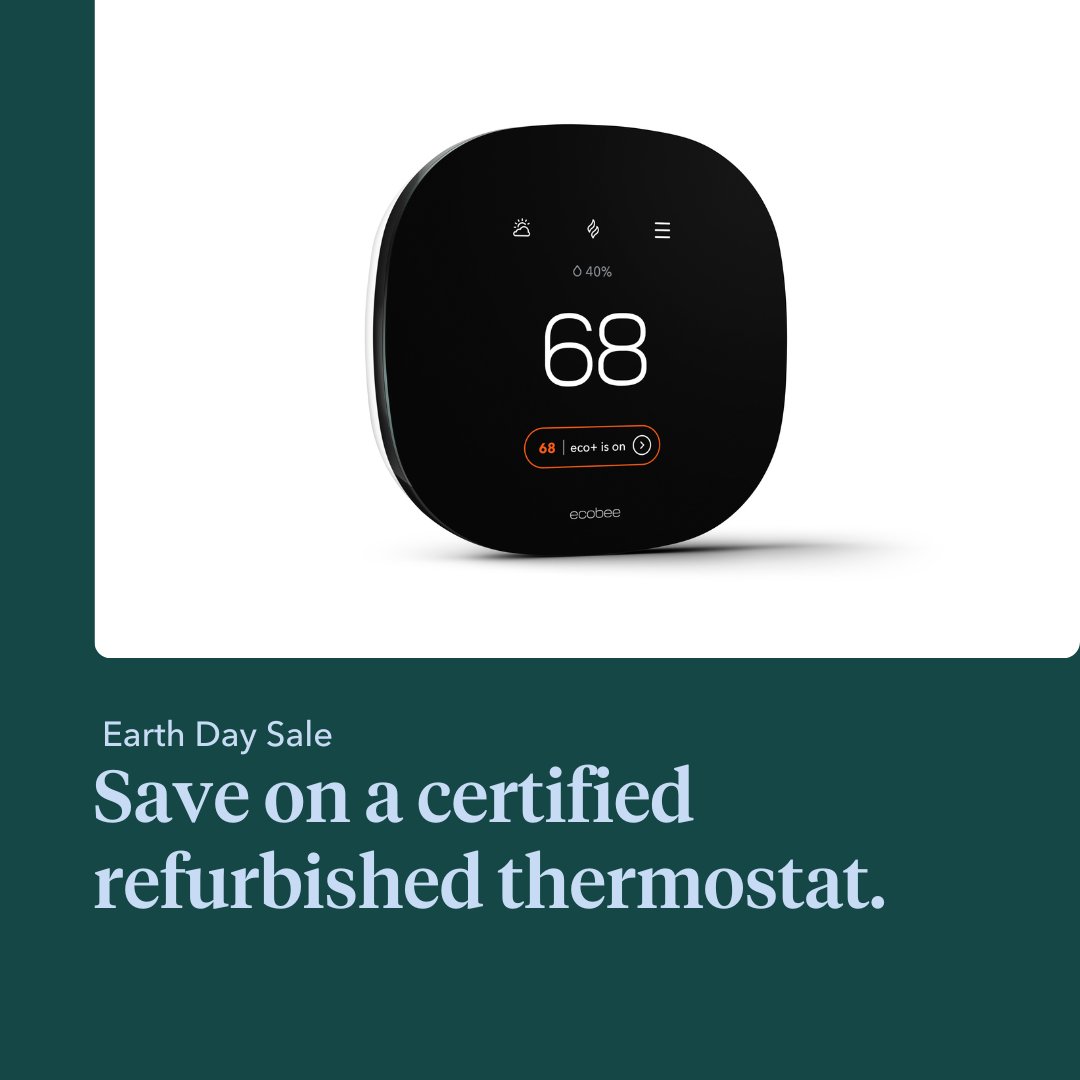 Have a case of the Mondays? Curb that feeling by upgrading your home sustainably with #ecobee's certified refurbished thermostat! Reduce waste and save on energy bills with a device that's built to last in your home not in a landfill. Sale ends today! bit.ly/3Ucd6Ly