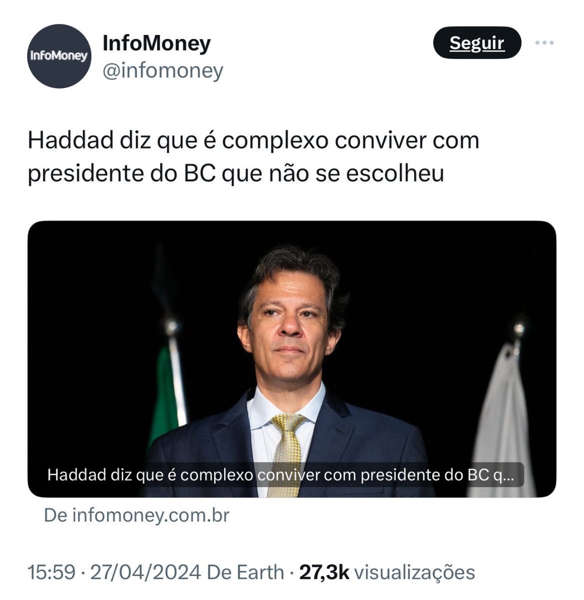 Mas essa é exatamente a ideia de um Banco Central independente, ministro. Não deve haver vínculo com o governo e, muito menos, subordinação. É uma ideia difícil de ser engolida por partidos autocráticos, mas funciona muito melhor que a alternativa.