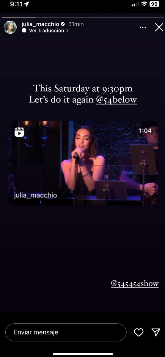 @Julia_Macchio @54Below @JoshuaTurchin @ralphmacchio VIDEO via @Julia_Macchio - Instagram Stories instagram.com/stories/julia_…  !! 
@Julia_Macchio : Have a good time again on it 👏 Successes 👍
