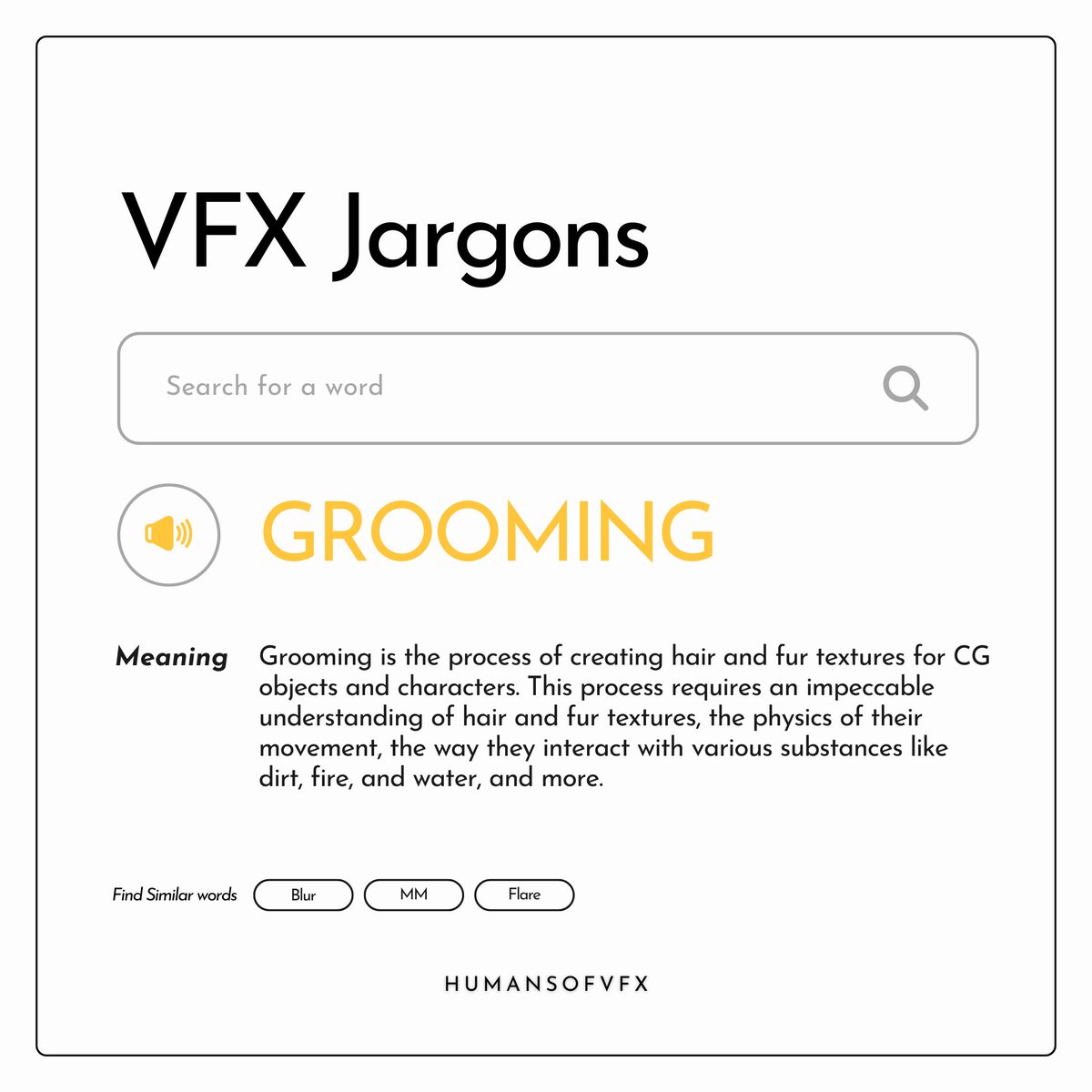 VFX Jargon: Grooming

Follow @humansofvfx
#vfx #vfxknowledge #vfxartist #nuke #cgi #games #vfxstudio #viral