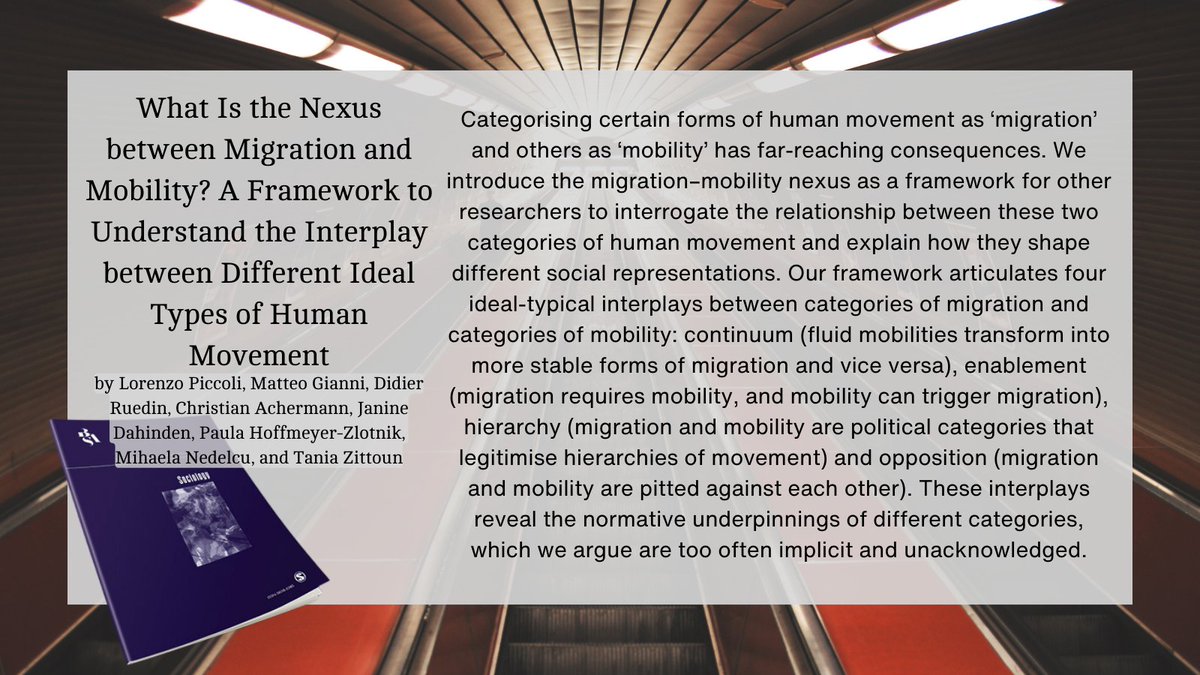 @piccoli_lo et al. ask, what is the nexus between migration and mobility? Read their article articulating four ideal-type interplays between migration and mobility. doi.org/10.1177/003803…