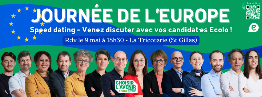 🇪🇺Le 9 mai, c’est la journée de l’Europe! 🇪🇺

@Ecolo vous invite à un speed dating avec ses candidat·es aux élections #UE pour échanger sur vos attentes!

📍La Tricoterie, Bruxelles
📅9 mai, 18:30

Pour s’inscrire : formulaire.ecolo.be/participation-…

#UE2024 #Choisirlavenir