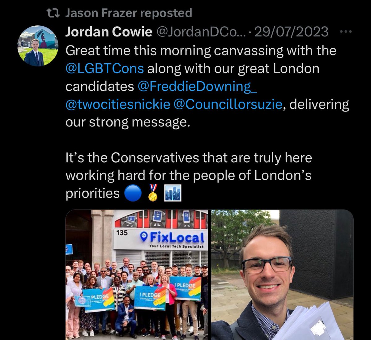@JasonPolitico @Councillorsuzie “I vote Lib Dem” Really? That’s strange because I can find *loads* of retweets by you of Tories, but none of Lib Dems. Something tells me you’re talking bollocks, Jason.
