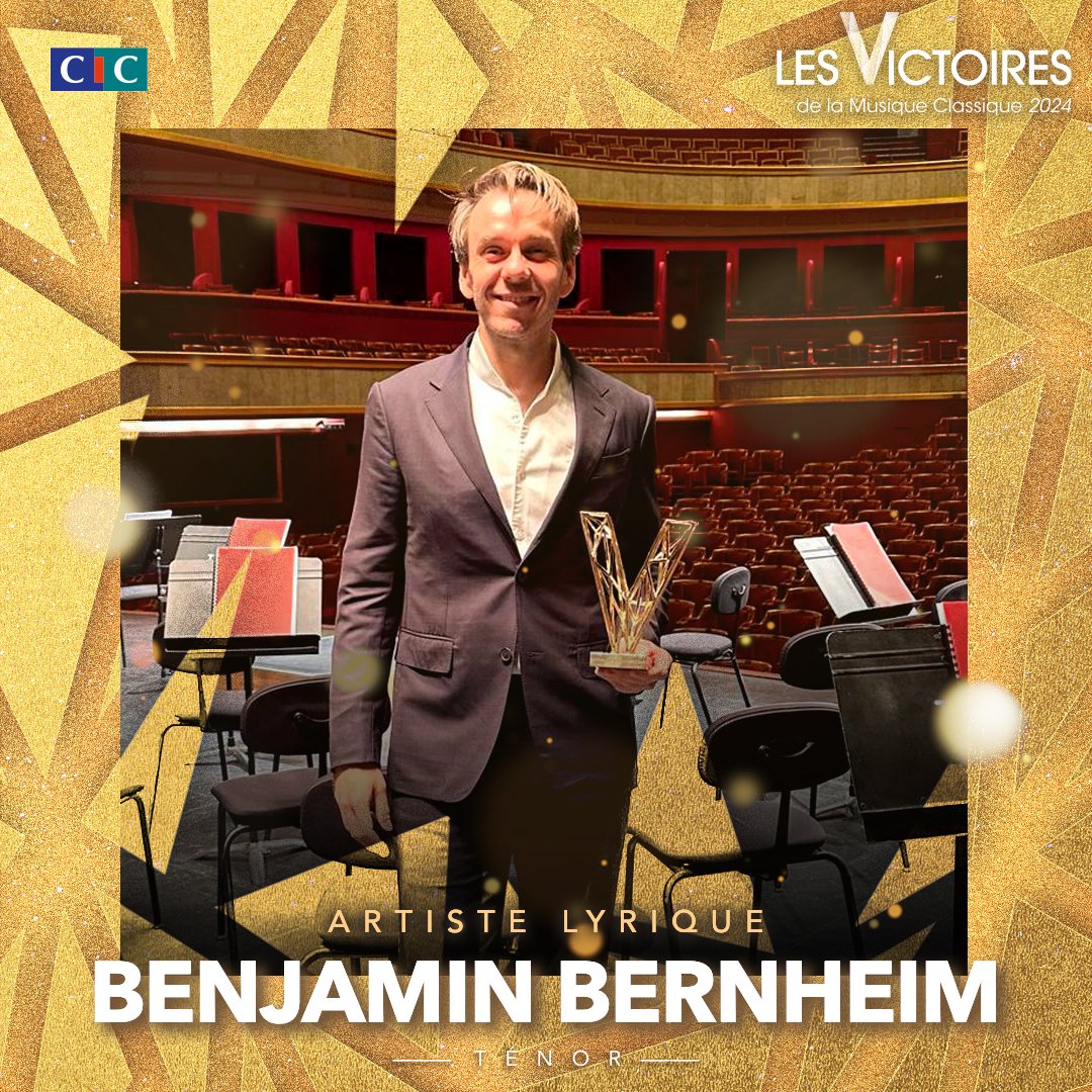Nous avons enfin pu remettre à @ben_bernheim sa Victoire Artiste Lyrique 2024, en mains propres, il y a quelques jours, au @TCEOPERA, quelques instants avant son récital @lesgrandesvoix. Un grand bravo à lui ! @cic @francemusique #VictoiresClassique2024