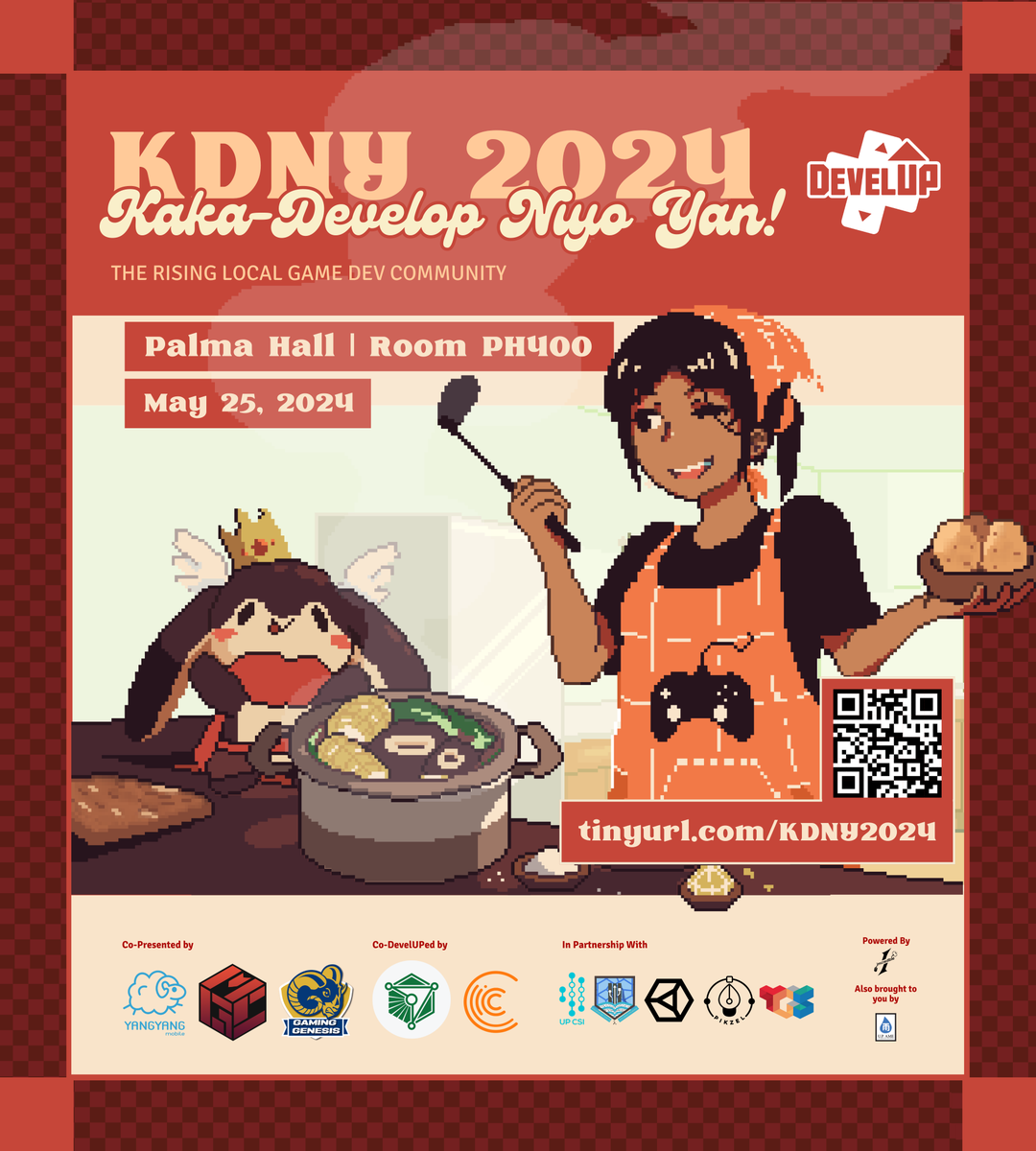 DevelUP_Diliman's tweet photo. #𝗞𝗮𝗸𝗮𝗗𝗲𝘃𝗲𝗹𝗼𝗽𝗡𝗶𝘆𝗼𝗬𝗮𝗻 is back 🔥 Catch local game devs as they share challenges they face & their thoughts on the future of the PH industry 🎮🤯
May 25 | 1-5PM | Palma Hall (Room PH400) & Zoom Webinar
Register now!
https://t.co/mG3GfW0zZV
#DevelUP #LetDevsCook https://t.co/LEXSVji6K8